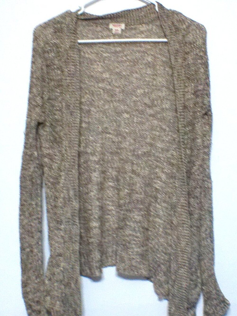 Mossimo Supply Co Open Front Cardigan Sweater Medium Marled Knit Oatmeal